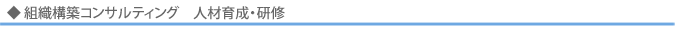 組織構築コンサルティング　人材育成・研修